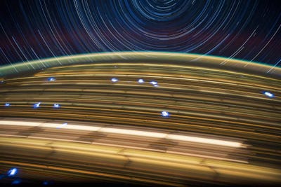 iCanvasART Long Exposure Star Photograph from Space IV Canvas Print 26 x 18 